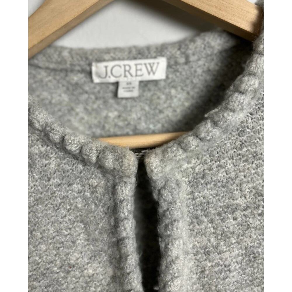 J Crew Odette Sweater Lady Jacket Gray Pocket Wool Blend Quiet Luxury Size XS Wm - Picture 2 of 7
